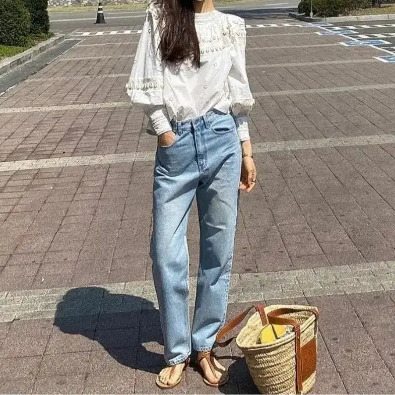 [BUNJANG] GoGirl Boydenim Light Wash Jeans Size 2 (M) / 고걸 보이데님 연청 2사이즈 (M)