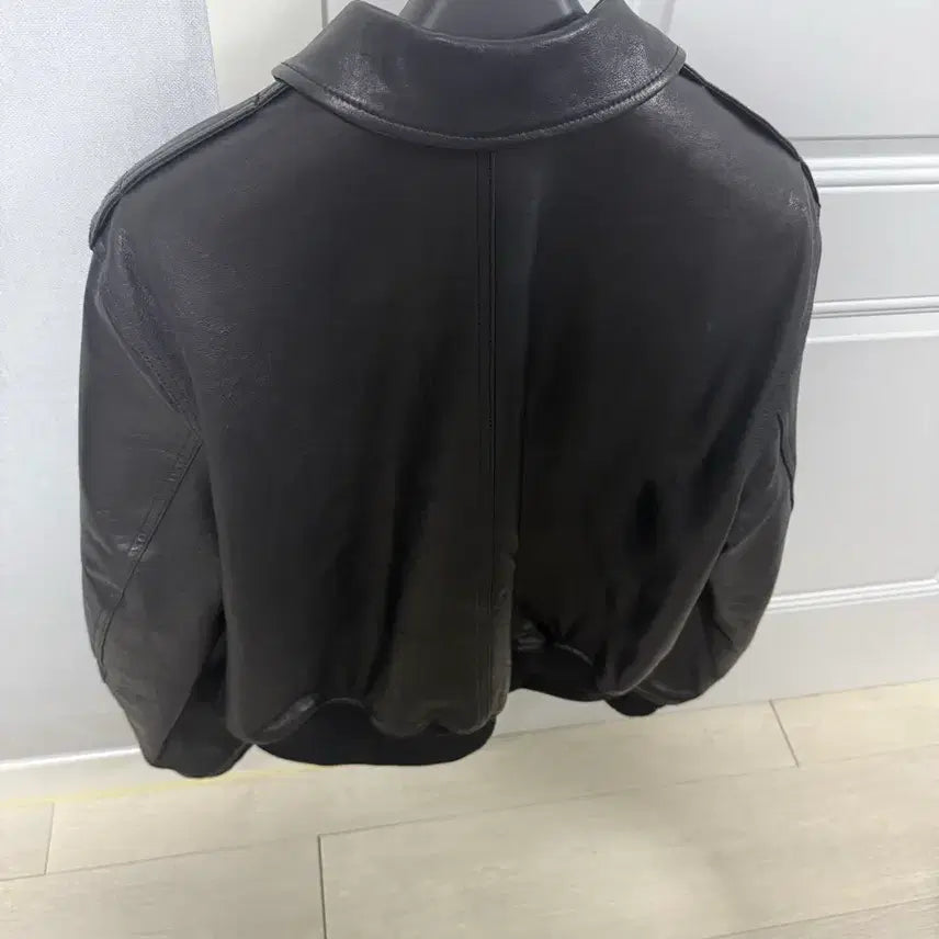 [BUNJANG] DNSR Washed Lambskin Blouson Jacket - Black (L) / Dnsr람포 풀업 워시드 램스킨 블루종블랙-L-급처