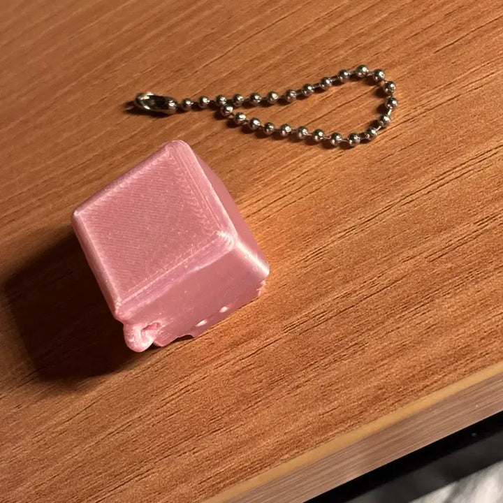 [BUNJANG] Square Silk Cheese Clicker Keychain / 사각 실크 치즈 클릭커 키링