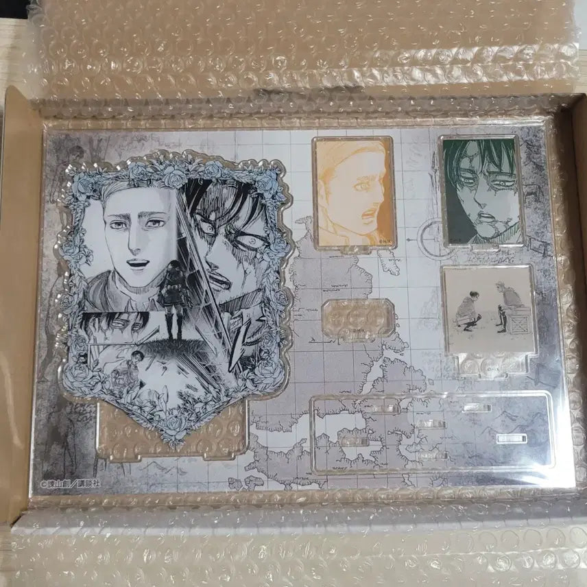 [BUNJANG] Attack on Titan Erwin &amp; Levi 1st Anniversary Diorama Acrylic Stand Figure / 진격의거인 진격거 엘빈 리바이 완결 1주년 디오라마 아크릴 스탠드 피규어