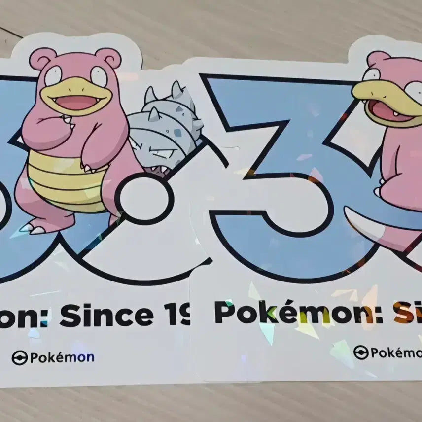 [BUNJANG] Pokemon 30th Anniversary Logo Sticker Set (Slowpoke, Slowbro) / 포켓몬 30주년 로고 스티커 야돈, 야도란 판매합니다.
