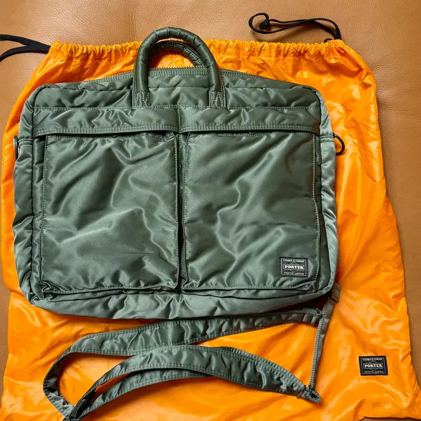 [BUNJANG] Yoshida Porter All New Tanker 2-Way Document Bag, Sage Green / 요시다포터 올 뉴 탱커 투웨이 도큐먼트백 세이지 그린