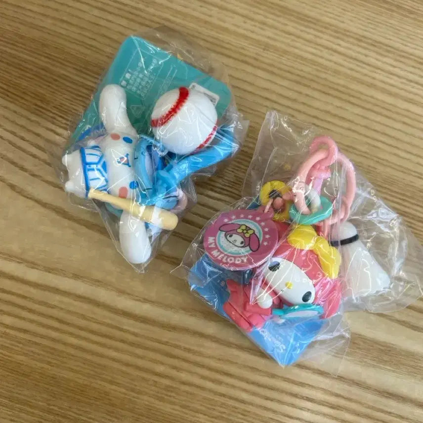 [BUNJANG] Sanrio Characters Baseball Cinnamoroll &amp; My Melody Keyrings Bundle Set / 산리오 캐릭터 키링 일괄