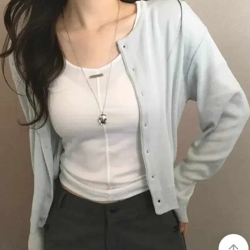 [BUNJANG] Churros Market Nake Cardigan Light Blue / 츄러스마켓 네이크 가디건 라이트블루 새상품 (반택포)