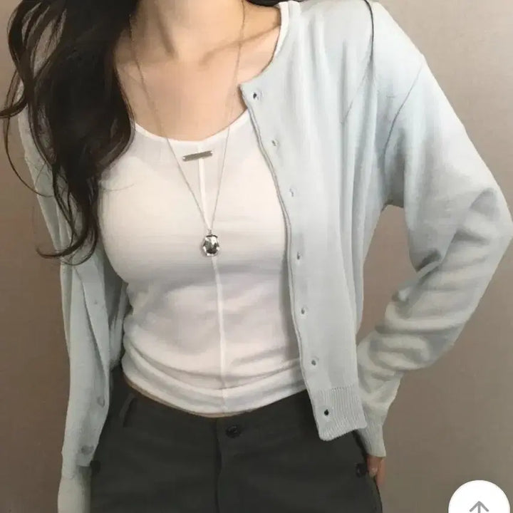 [BUNJANG] Churros Market Nake Cardigan Light Blue / 츄러스마켓 네이크 가디건 라이트블루 새상품 (반택포)