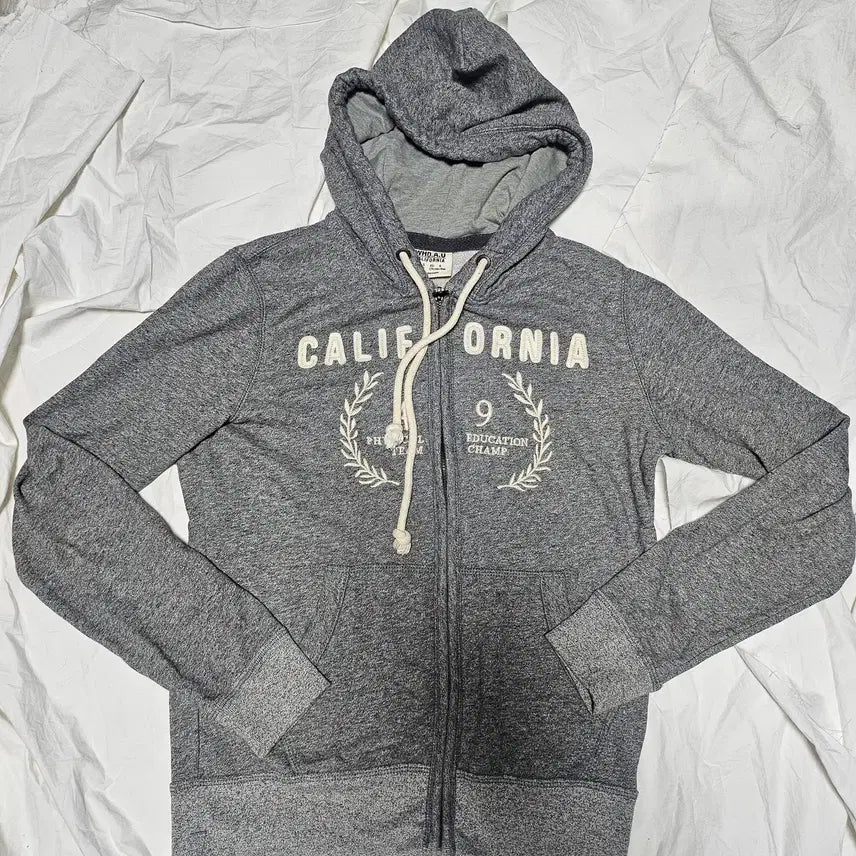 [BUNJANG] Whoau Y2K Embroidered Logo Hoodie Zip-up Grey S / 후아유 y2k 핀터깔 자수 로고 후드집업 그레이 S