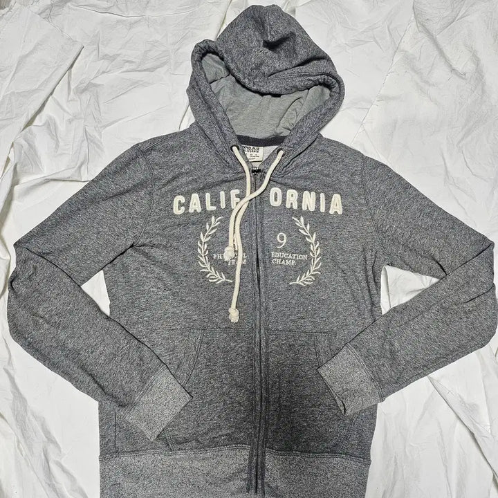 [BUNJANG] Whoau Y2K Embroidered Logo Hoodie Zip-up Grey S / 후아유 y2k 핀터깔 자수 로고 후드집업 그레이 S