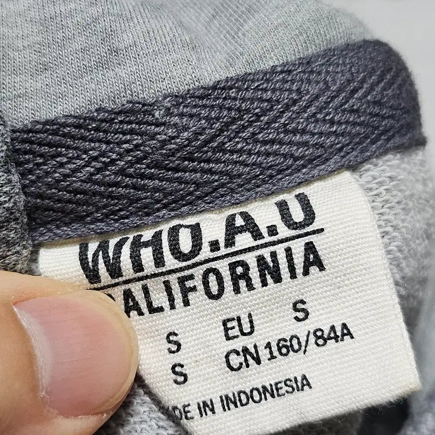 [BUNJANG] Whoau Y2K Embroidered Logo Hoodie Zip-up Grey S / 후아유 y2k 핀터깔 자수 로고 후드집업 그레이 S