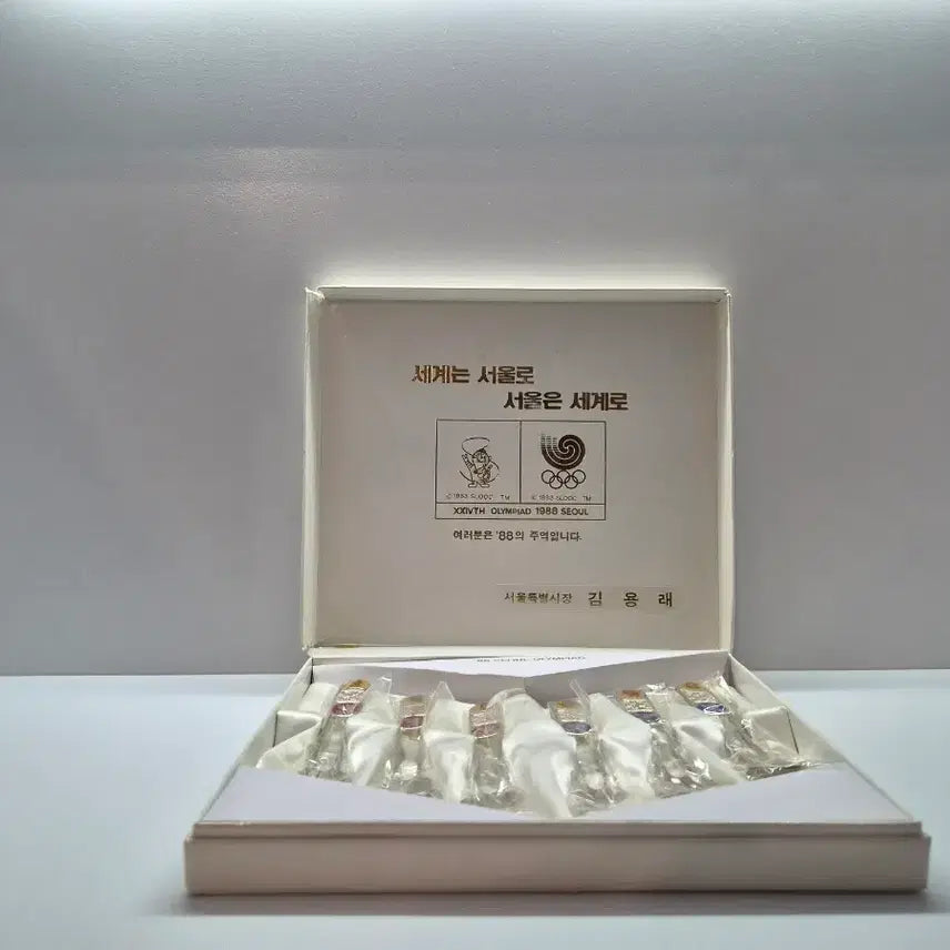 [BUNJANG] 1988 Seoul Olympics Official Enamel Spoon Set (6 pcs) with Silver Plating / 1988 서울올림픽 공식 기념 법랑 스푼 6점 세트 [은도금]