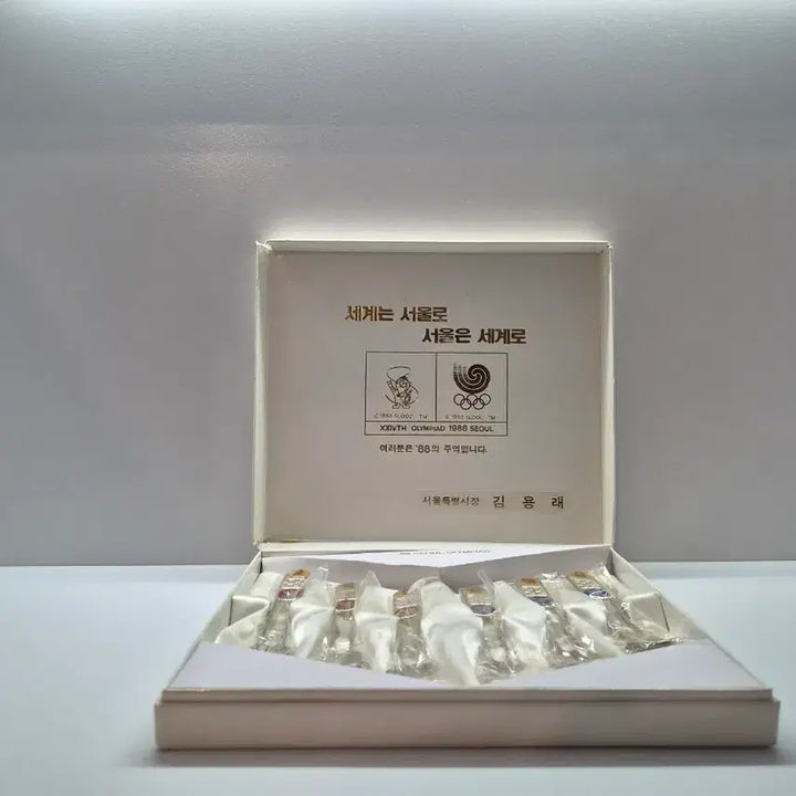 [BUNJANG] 1988 Seoul Olympics Official Enamel Spoon Set (6 pcs) with Silver Plating / 1988 서울올림픽 공식 기념 법랑 스푼 6점 세트 [은도금]