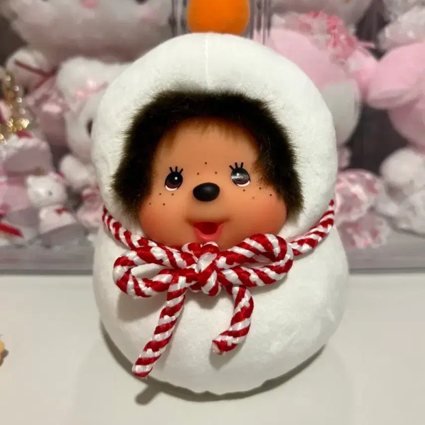 [BUNJANG] Monchhichi Snowman Rice Cake Doll / 몬치치 떡케이크 눈사람 정품