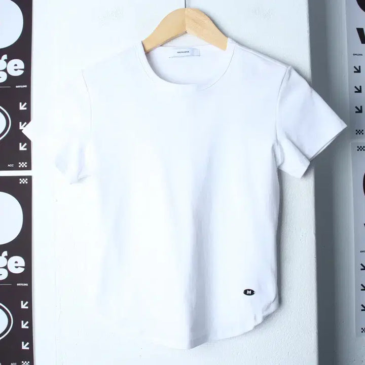 [BUNJANG] MONDOLL Semi-Crop T-shirt White / W(S) 몽돌 반팔 티셔츠 세미크롭 화이트 무지-7F41