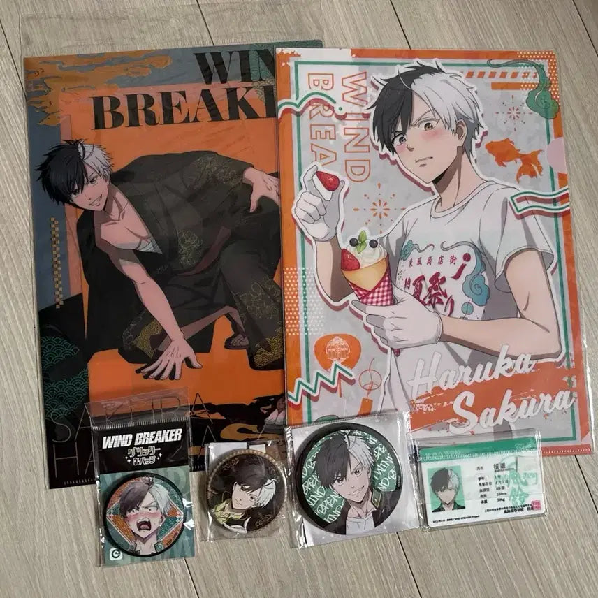 [BUNJANG] WINBRE Sakura Haruka Clear File, Can Badge, Student ID Bundle Set / 윈브레 사쿠라 하루카 클리어파일 캔뱃지 학생증
