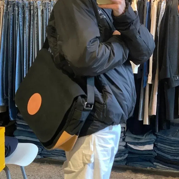 [BUNJANG] Courreges 90s Vintage Cotton Leather Crossbody Bag (Deadstock) / 꾸레쥬 Courreges 빈티지 크로스백 (90s / Deadstock)