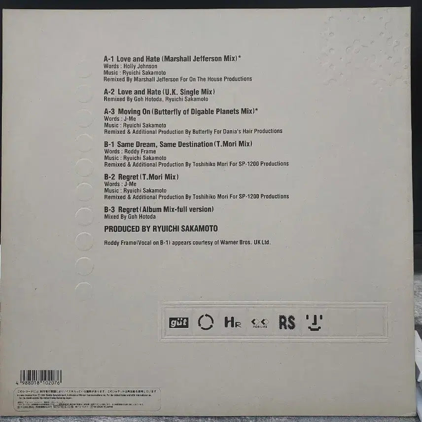 [BUNJANG] Ryuichi Sakamoto Hard Revenge LP / 류이치 사카모토 Hard Revenge LP