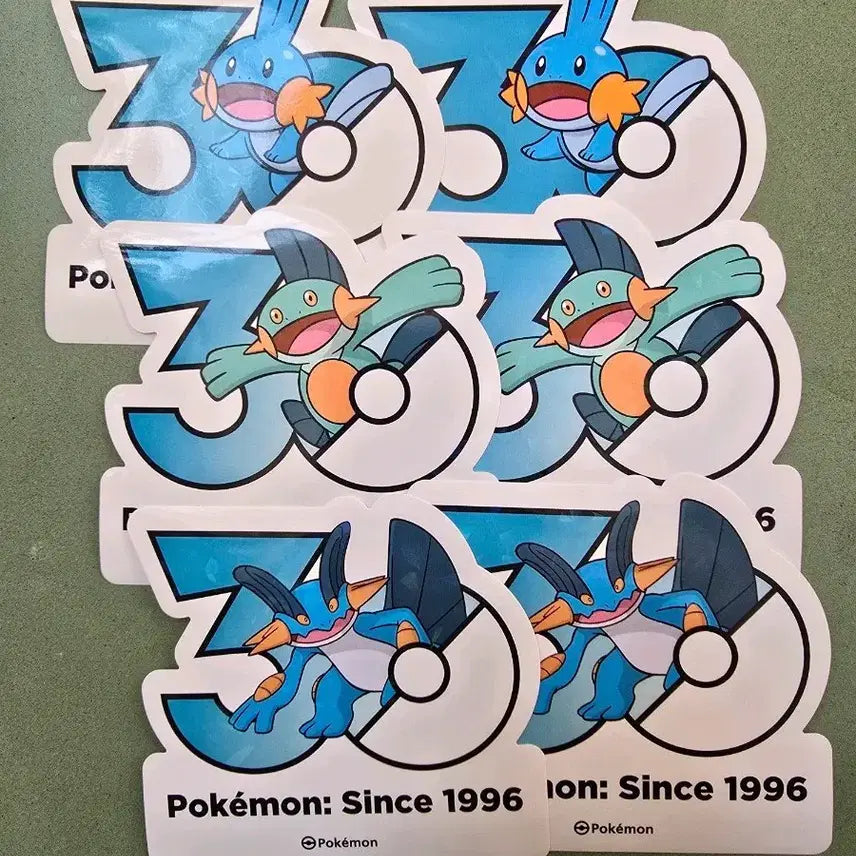 [BUNJANG] Pokemon 30th Anniversary Logo Wooper Set Stickers / 포켓몬 30주년 로고 물짱이 늪짱이 대짱이 세트 스티커