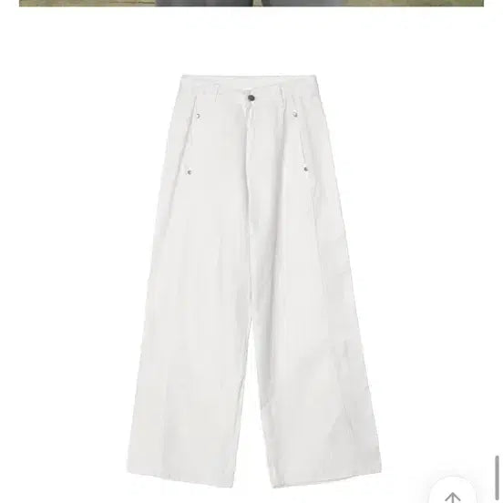 [BUNJANG] Cotton Wide Pants White S / 코튼 와이드 팬츠 (화이트/s)