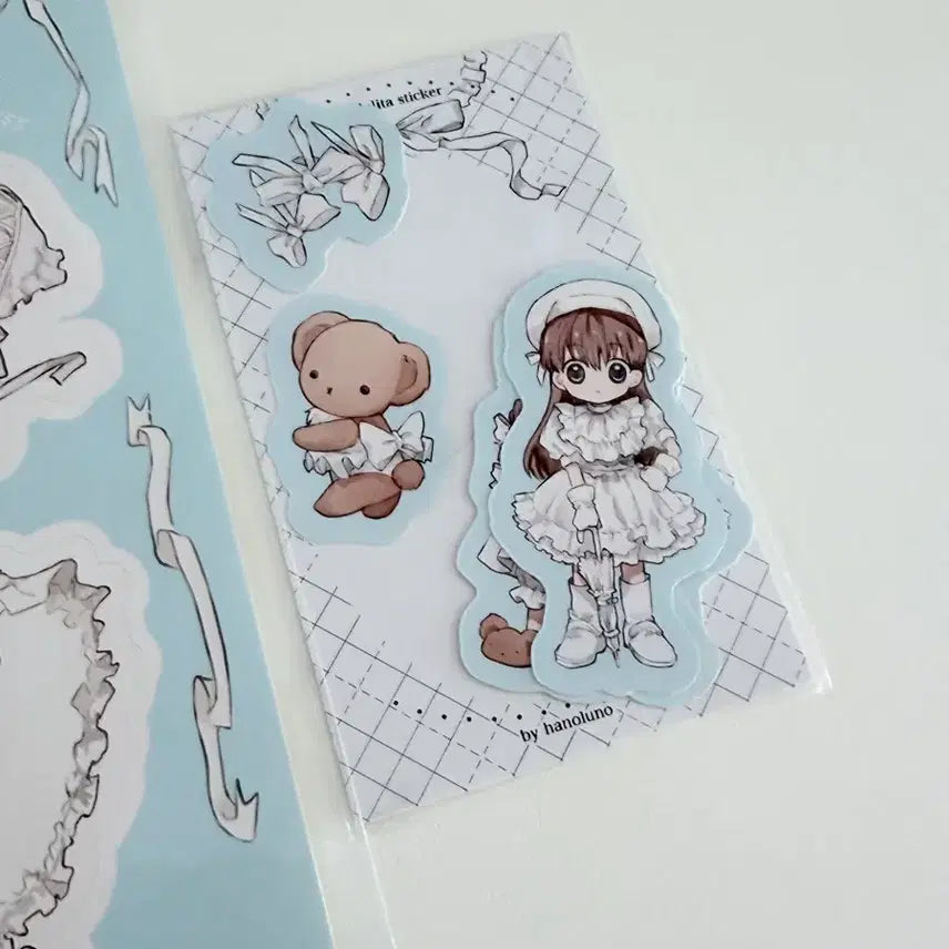 [BUNJANG] Hanoluno White Lolita Sticker Set / Hanoluno white lolita 화이트롤리타 스티커 세트판매
