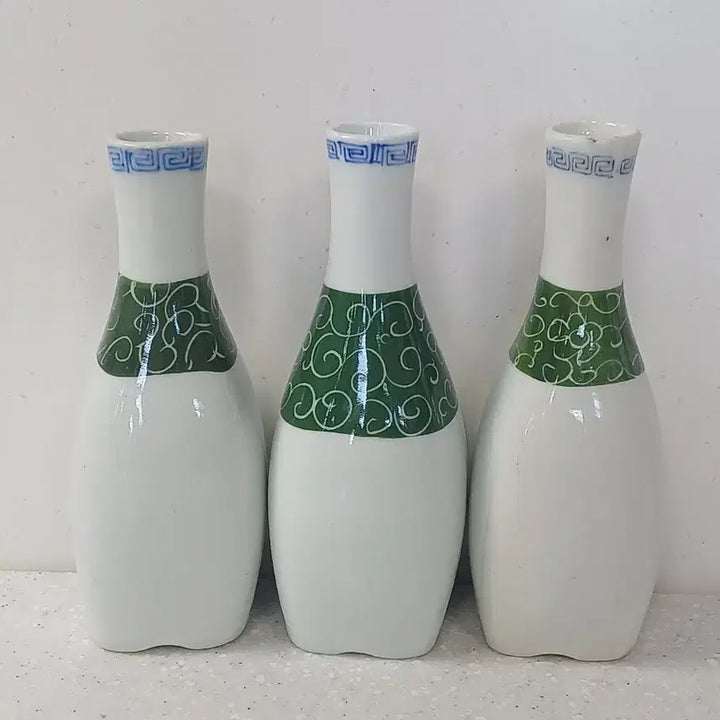[BUNJANG] Antique Japanese Celadon Tokkuri Sake Bottle Vase Set / 일본 도자기 사케병 술병 서빙 병 골동품  빈티지 화병3개