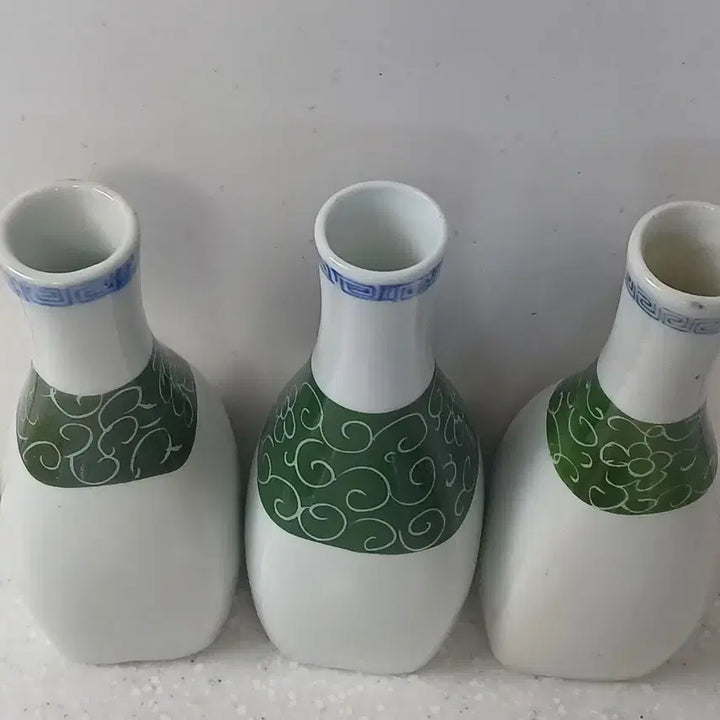 [BUNJANG] Antique Japanese Celadon Tokkuri Sake Bottle Vase Set / 일본 도자기 사케병 술병 서빙 병 골동품  빈티지 화병3개