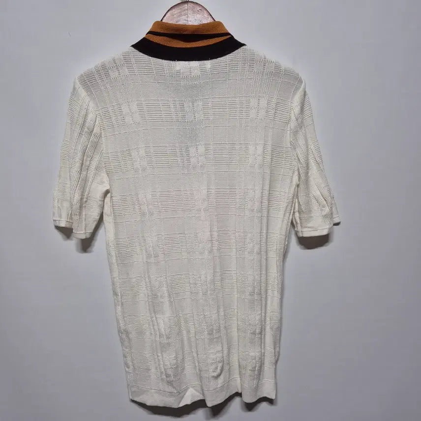 [BUNJANG] Beanpole Short-Sleeve Collar Knit Gold Black S / 빈폴 반팔 카라 니트 골드 블랙 S