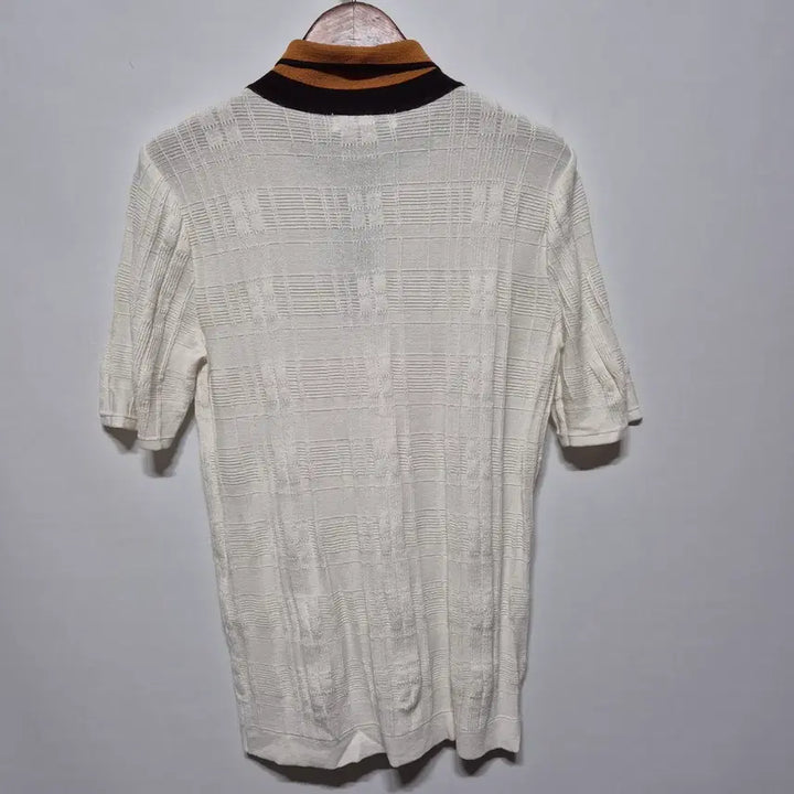 [BUNJANG] Beanpole Short-Sleeve Collar Knit Gold Black S / 빈폴 반팔 카라 니트 골드 블랙 S