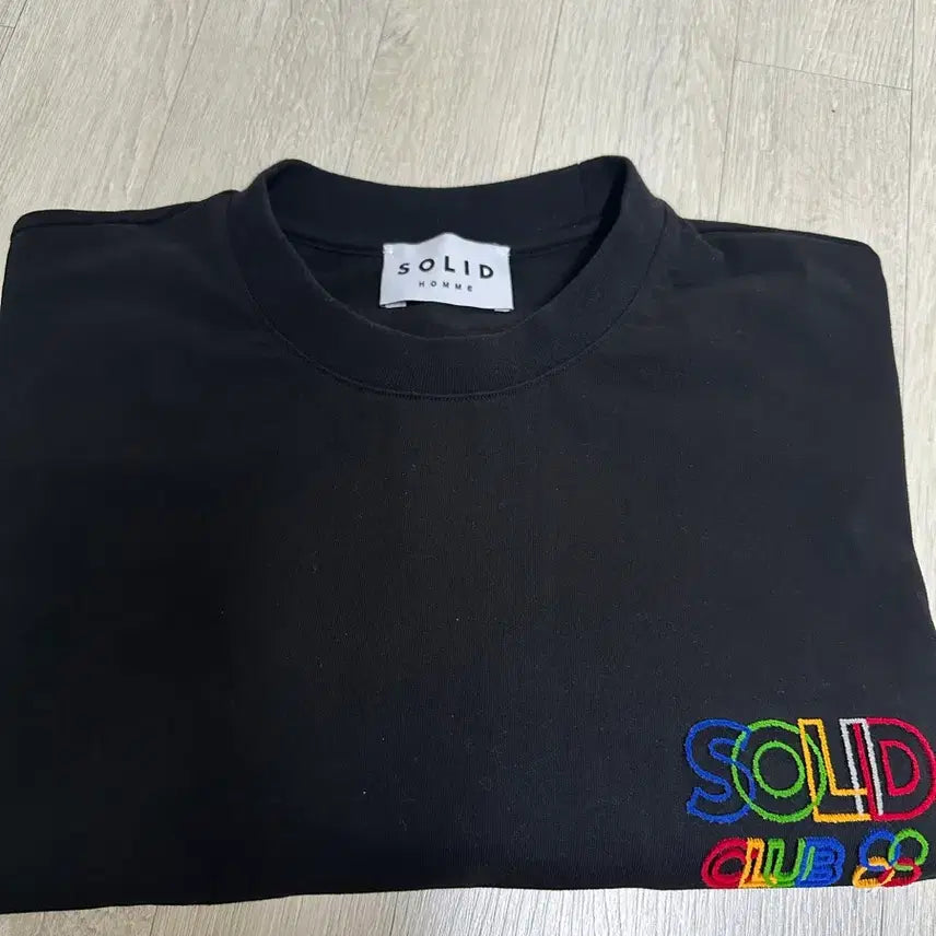 [BUNJANG] Solid Homme Black Embroidered Short Sleeve T-Shirt Size 50 / 솔리드옴므 블랙 반팔티 자수 50 사이즈