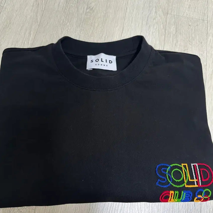 [BUNJANG] Solid Homme Black Embroidered Short Sleeve T-Shirt Size 50 / 솔리드옴므 블랙 반팔티 자수 50 사이즈