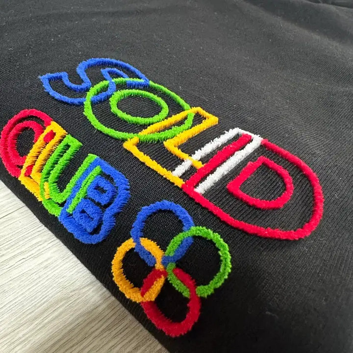 [BUNJANG] Solid Homme Black Embroidered Short Sleeve T-Shirt Size 50 / 솔리드옴므 블랙 반팔티 자수 50 사이즈
