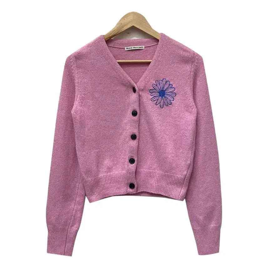 [BUNJANG] Mardi Mercredi V-neck Raccoon Blended Cardigan OS / 마르디 메크르디 브이넥 라쿤 블렌디드 가디건 OS