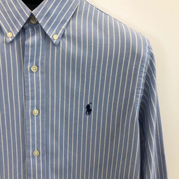 [BUNJANG] Polo Ralph Lauren Performance Striped Shirt Sky Blue S / 폴로 랄프로렌 퍼포먼스 상위라인셔츠 S 90-95 스카이블루