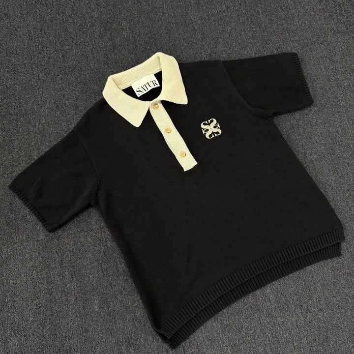 [BUNJANG] Sotte R.N. Napoli Collar Knit Short Sleeve T-Shirt / 세터 나폴리 카라니트 반팔티