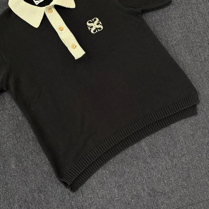 [BUNJANG] Sotte R.N. Napoli Collar Knit Short Sleeve T-Shirt / 세터 나폴리 카라니트 반팔티