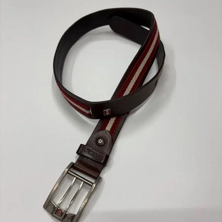 [BUNJANG] BALLY Stripe Leather Belt / BALLY 스트라이프 레더 벨트
