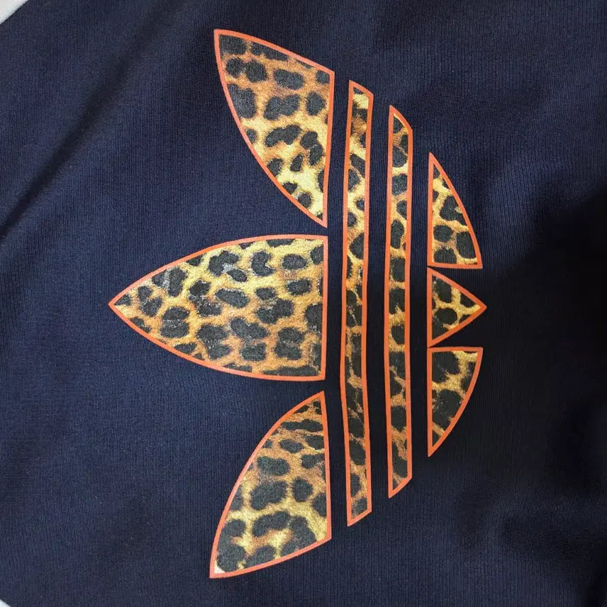 [BUNJANG] Adidas Leopard 3-Stripes Cropped Track Top / 아디다스 레오파드 삼선 트랙탑 크롭