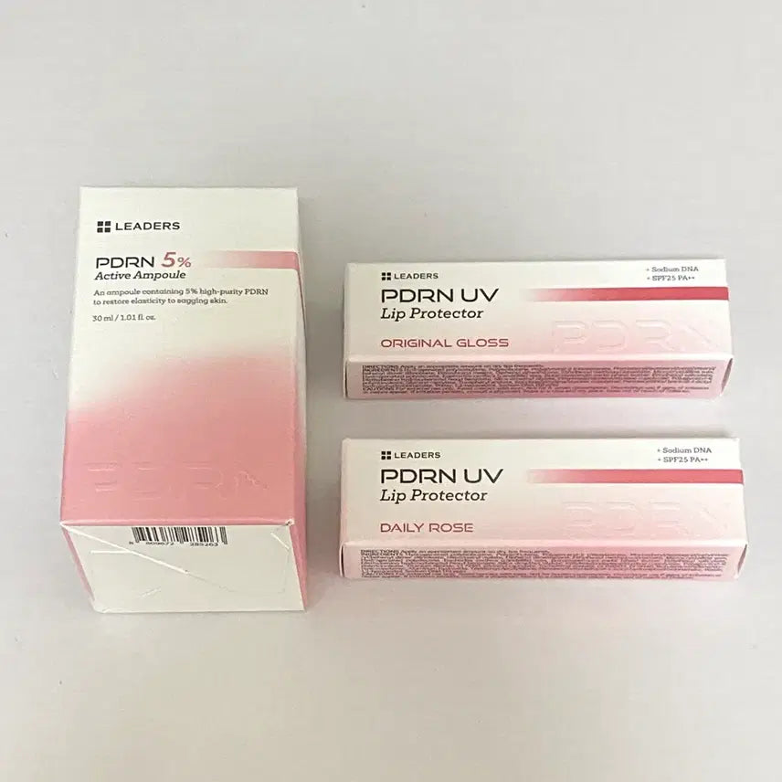 [BUNJANG] Leaders PDRN 5% Active Ampoule + UV Lip Balm (Original Gloss &amp; Daily Rose) / 리더스 PDRN 5% 액티브 앰플 + UV 립밤 2종