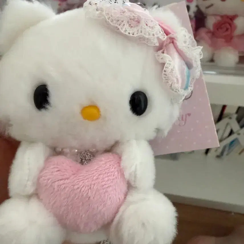 [BUNJANG] Heisei Charmikitty Heart Mascot Keyring White / 헤이세이 챠미키티 하트 마스코트키링 화이트