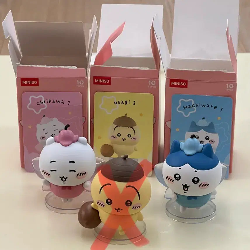 [BUNJANG] Chiikawa Hachi &amp; Chii Fairy Figure Bundle Set / 급전) 미니소 치이카와 피규어 하치/치이 요정 일괄