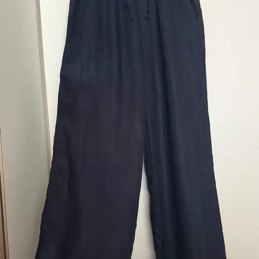 [SOLD OUT] 새상품) 100% 린넨 여자 와이드 팬츠 66 네이비