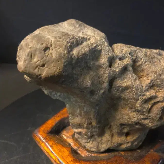 [BUNJANG] Lion-Shaped Natural Stone Suiseki with Wooden Stand / 사자형상 자연석 수석
