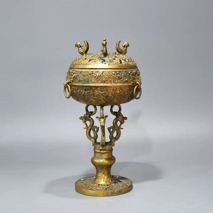 [BUNJANG] Bronze Dragon-Incised Censer (Han Dynasty Style) / 청동 기룡문 향로