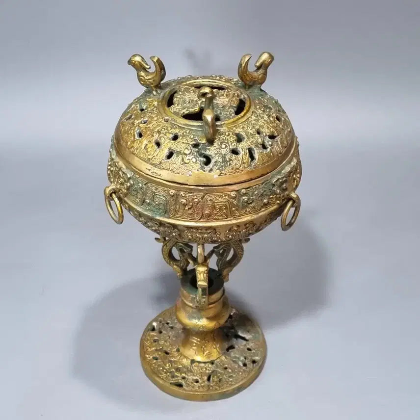[BUNJANG] Bronze Dragon-Incised Censer (Han Dynasty Style) / 청동 기룡문 향로