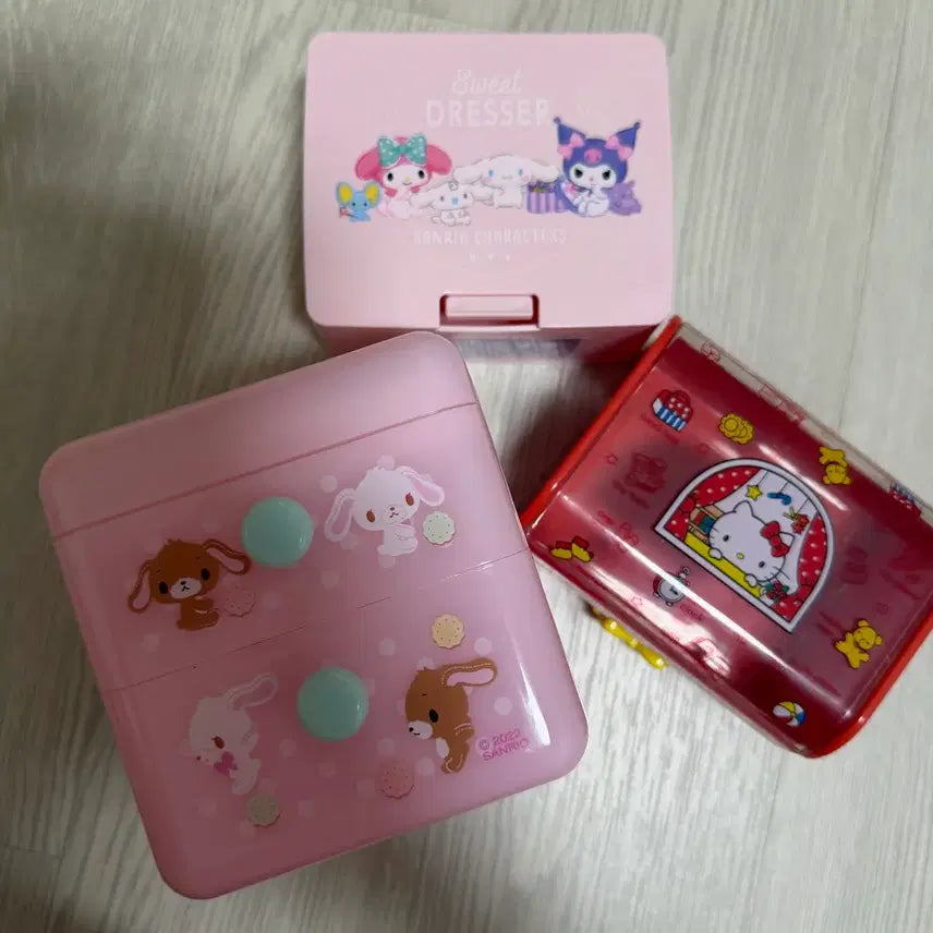 [BUNJANG] Sanrio Sugarbunnies Mini Drawer &amp; Hello Kitty Storage Box Set / [일괄] 산리오 슈가바니즈 미니서랍 헬로키티 보관함 마멜 쿠로미 보관함