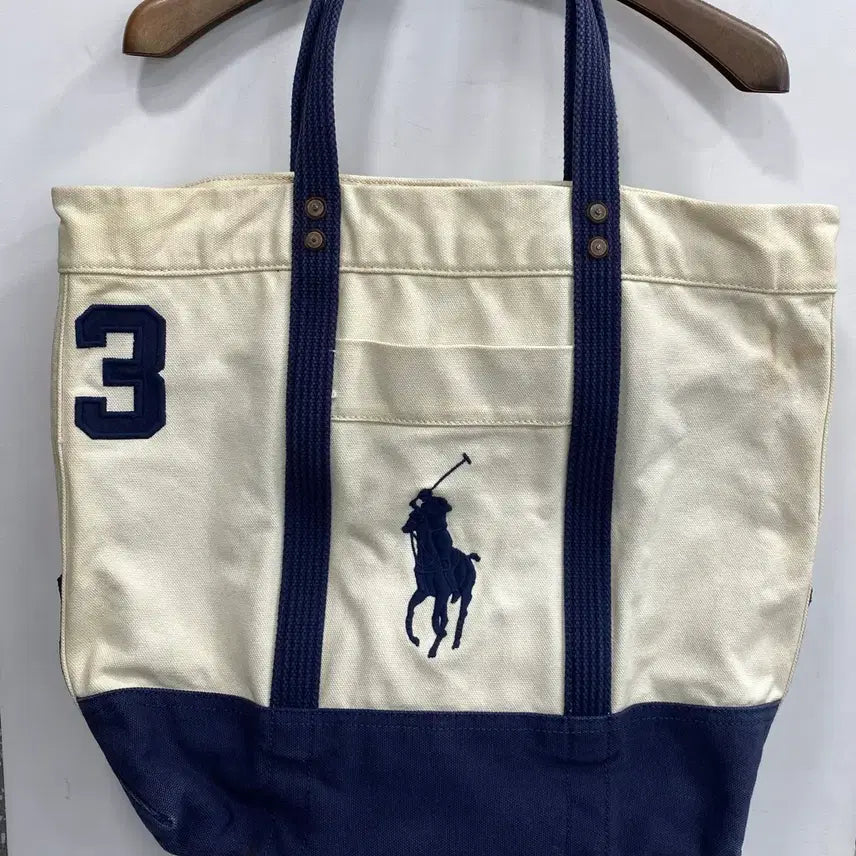 [BUNJANG] Polo Ralph Lauren Big Pony Big Tote Bag / [대장급/유일매물] 세탁완료 폴로 랄프로렌 빅포니 빅 토트백