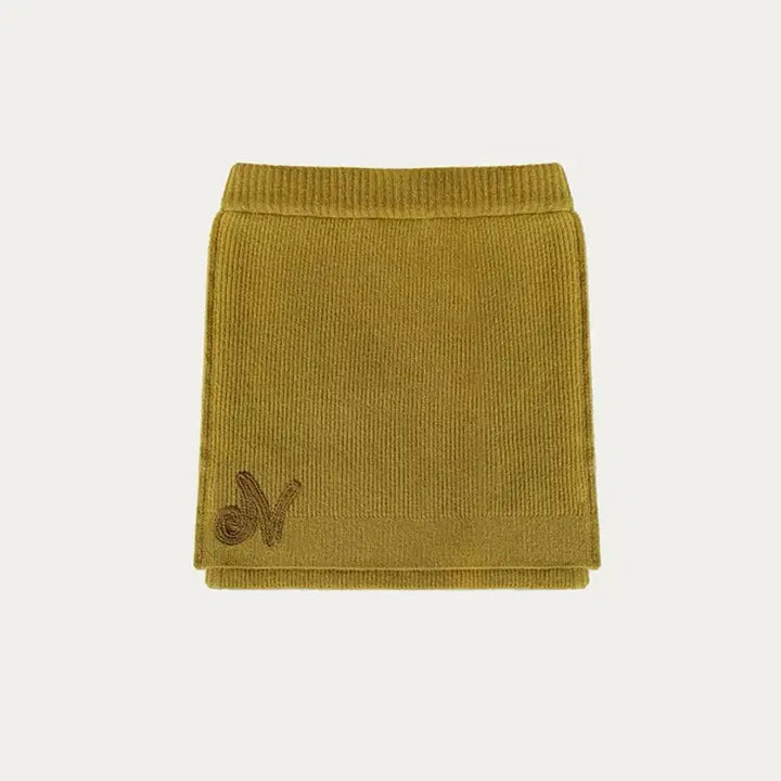 [SOLD OUT] 나비버스 Straight Fit Knit Skirt Olive