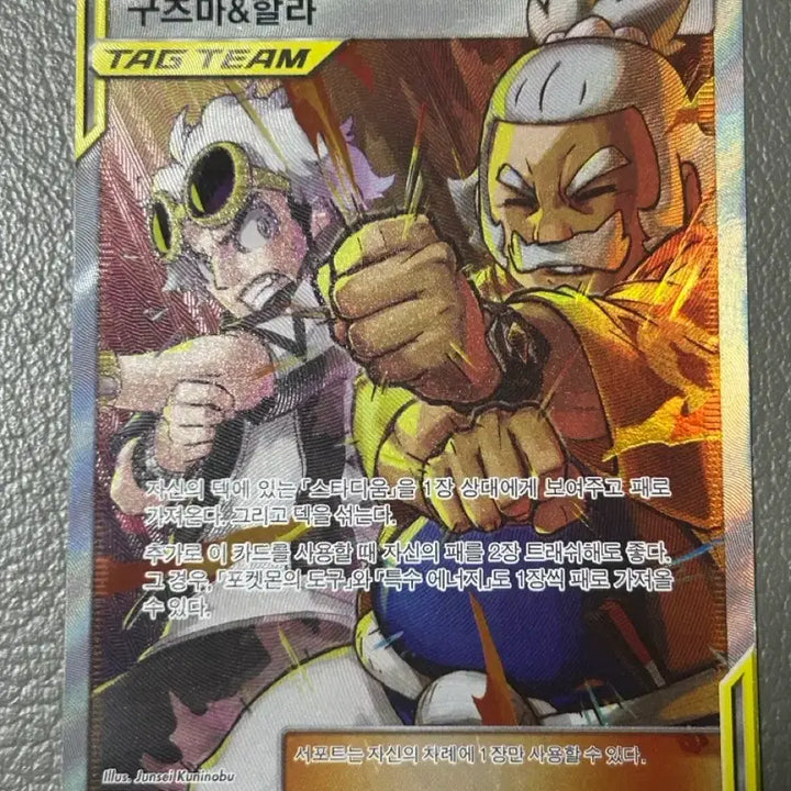 [BUNJANG] Pokemon Card Tag Team Guzma &amp; Hala SR 105/095 / 포켓몬카드 태그팀 구즈마&amp;할라 SR tag team 105/095