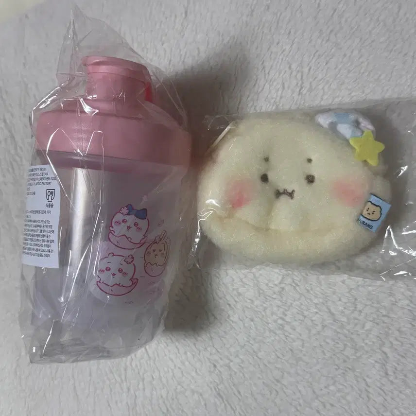 [BUNJANG] Monzakkwi Shaker Bottle &amp; Beplaine Manggo Pouch Bundle Set / 먼작귀 보틀 쉐이커, 비플레인 망곰이 파우치 일괄 세트