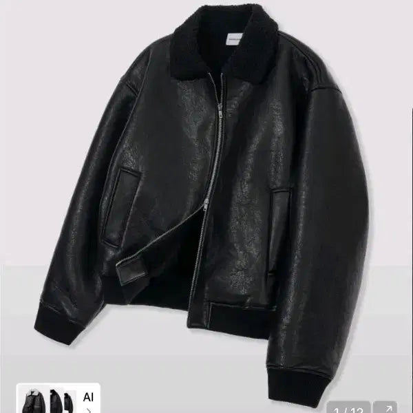 [BUNJANG] Goodlife Works Shearling Bomber Black S / 굿라이프웍스 무스탕 봄버 블랙 S