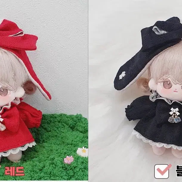 [BUNJANG] 10cm Doll Clothes Red Black / 마망의일기옷장 레드 블랙 10cm 인형옷