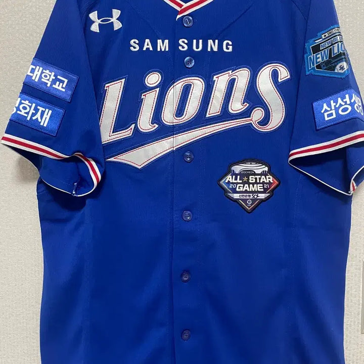 [BUNJANG] Samsung Lions 2021 Under Armour Baseball Jersey (Size 100) / 삼성라이온즈 2021 언더아머 유니폼